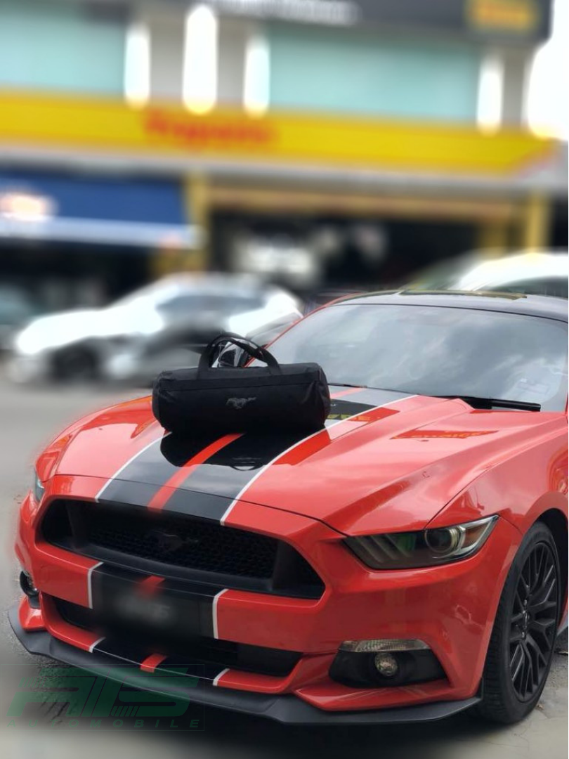 Satin Stretch Indoor Car Cover For Ford Mustang Shelby GT500 – Dustproof, Black/Red